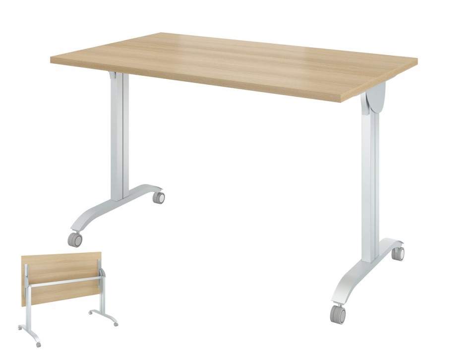 Мебель для персонала ДУБЛИН ДР90 Стол на колёсах, на м/к с откидной столешницей